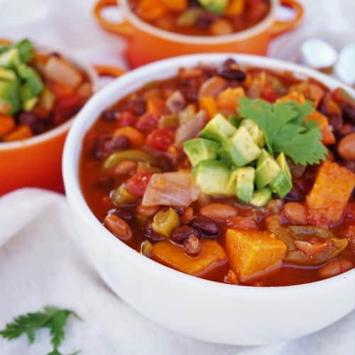 Smoked Paprika Sweet Potato Chili - Vegan, Gluten Free @shawsimpleswaps The perfect slow cooker meal to set on low and enjoy in the evening after a long day!