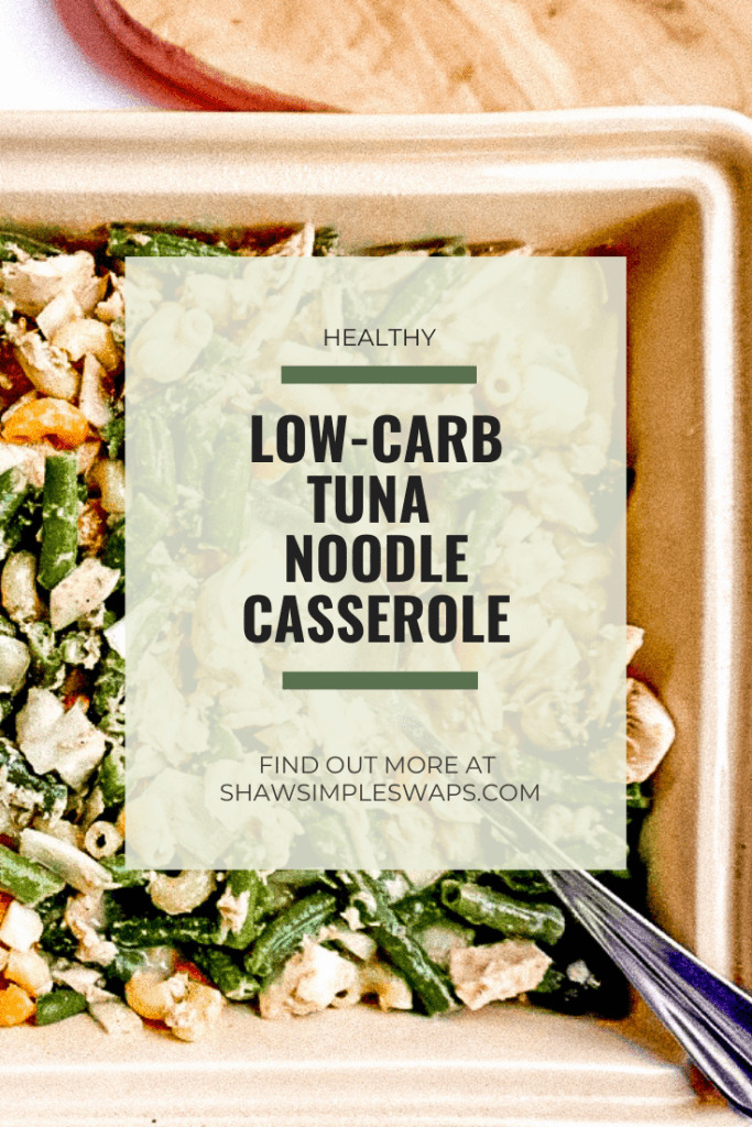 Healthy Tuna Noodle Casserole is a simple, low-carb main meal the entire family will enjoy! Relive the homemade classic, made healthier! Can easily be made gluten-free as well. #tunanoodlecasserole #healthycasserole #seafood2xweek #tunarecipes