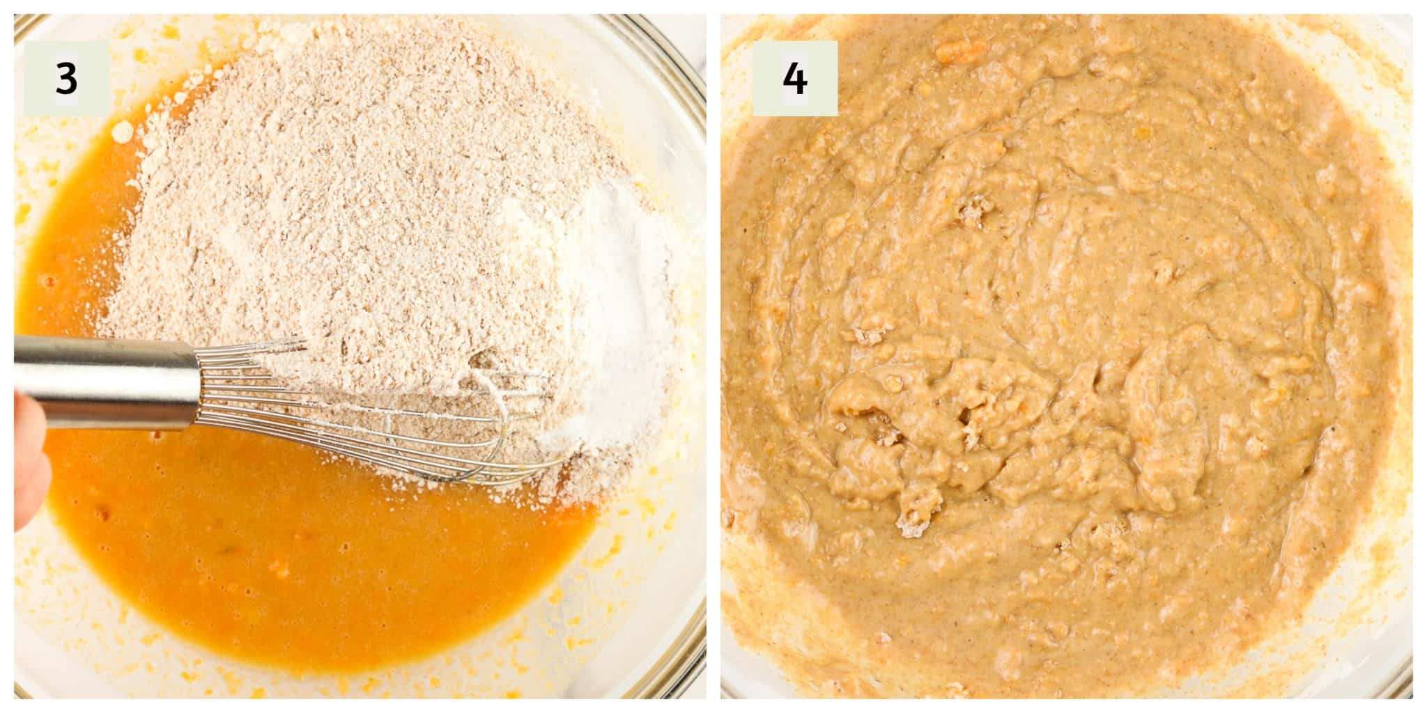 Process shots to making sweet potato cake. 