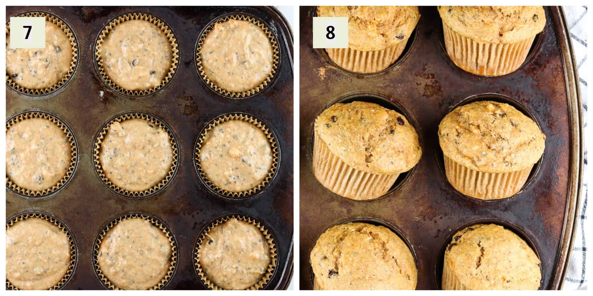 Process shots to making sweet potato cake. 