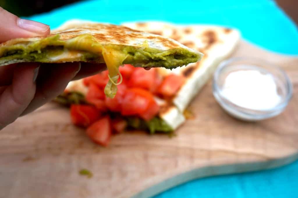 Spinach and Garlic Quesadilla