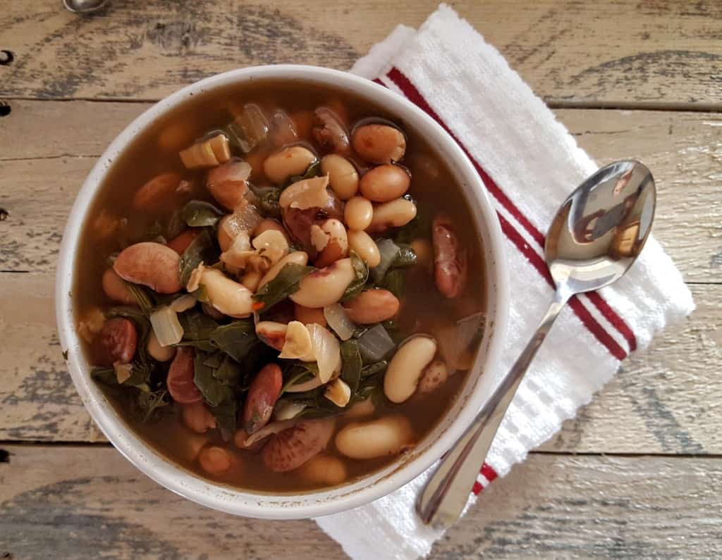 Heirloom Bean Soup with Spinach