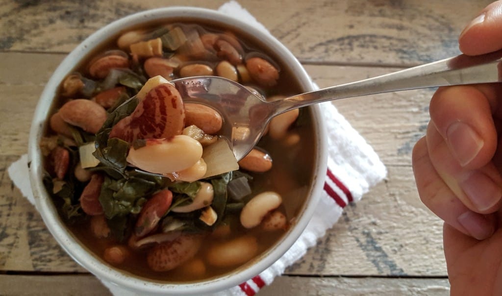 Heirloom Bean Soup with Spinach