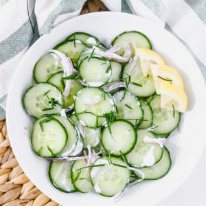 Cucumber Yogurt Salad - a simple twist on the Indian classic salad that's light, refreshing and naturally low-carb and keto friendly. #ketorecipes. #lowcarbrecipes #cucumbersalad #saladrecipes