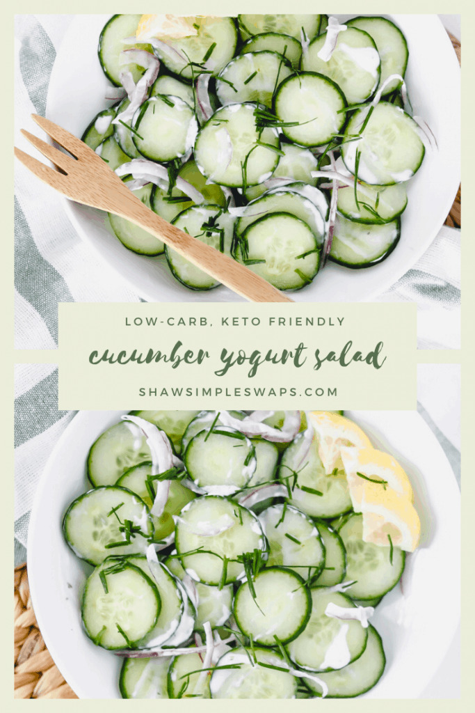 Cucumber Yogurt Salad - a simple twist on the Indian classic salad that's light, refreshing and naturally low-carb and keto friendly. #ketorecipes. #lowcarbrecipes #cucumbersalad #saladrecipes