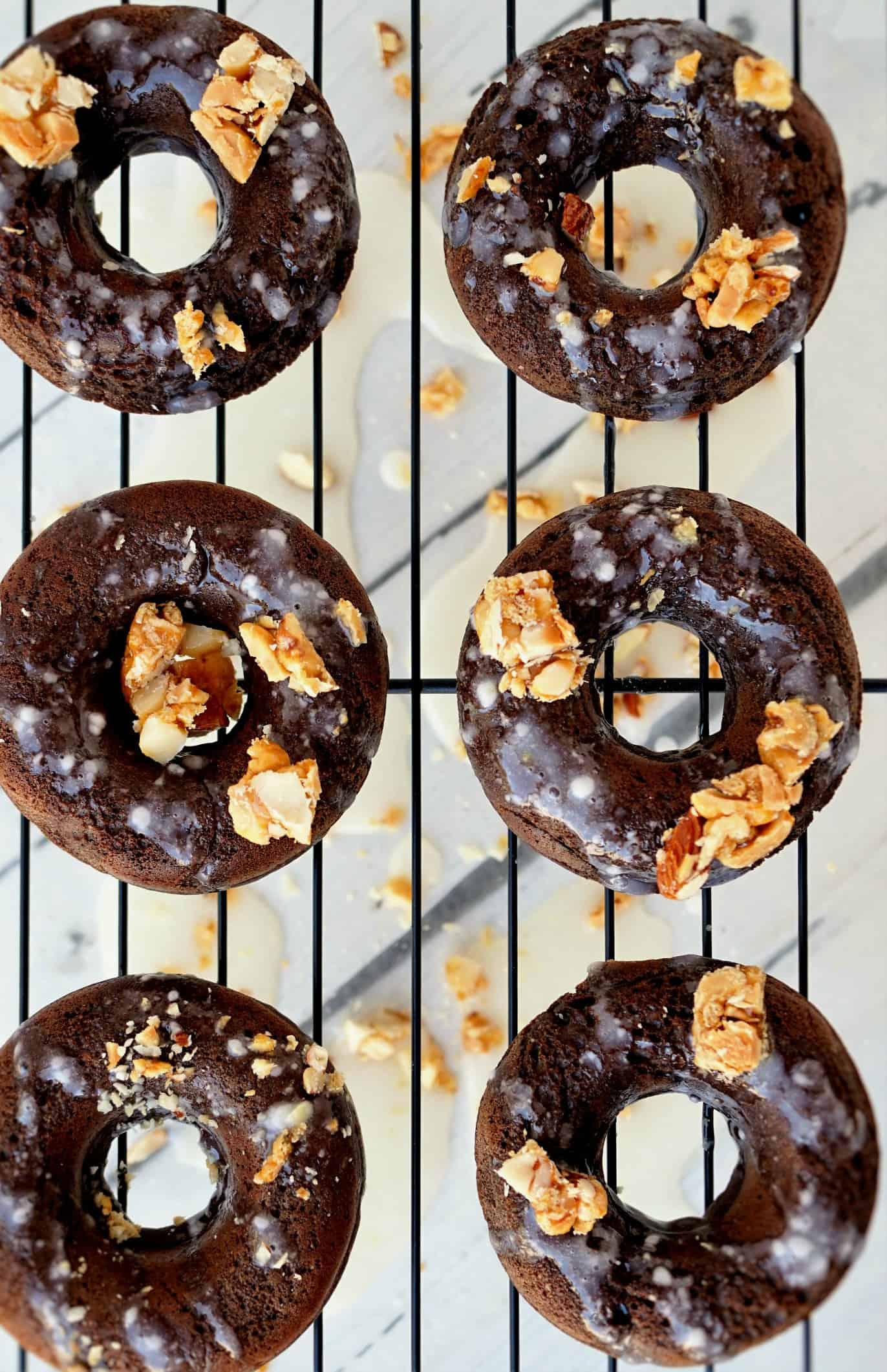 chocolate peanut brittle baked donuts shaws simple swaps 5