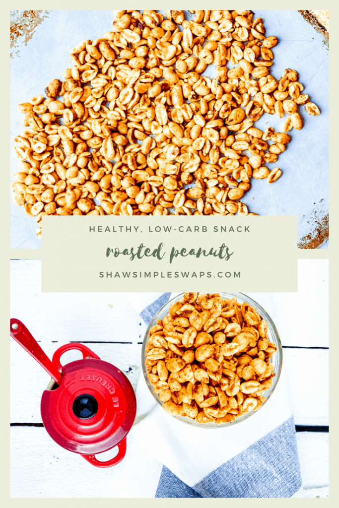 Roasted Peanuts - A sweet and salty snack that's naturally low-carb, vegan and gluten free. Perfect for a healthy diet, snack for work, or DIY gifts! #roastedpeanuts #simplesnackrecipes