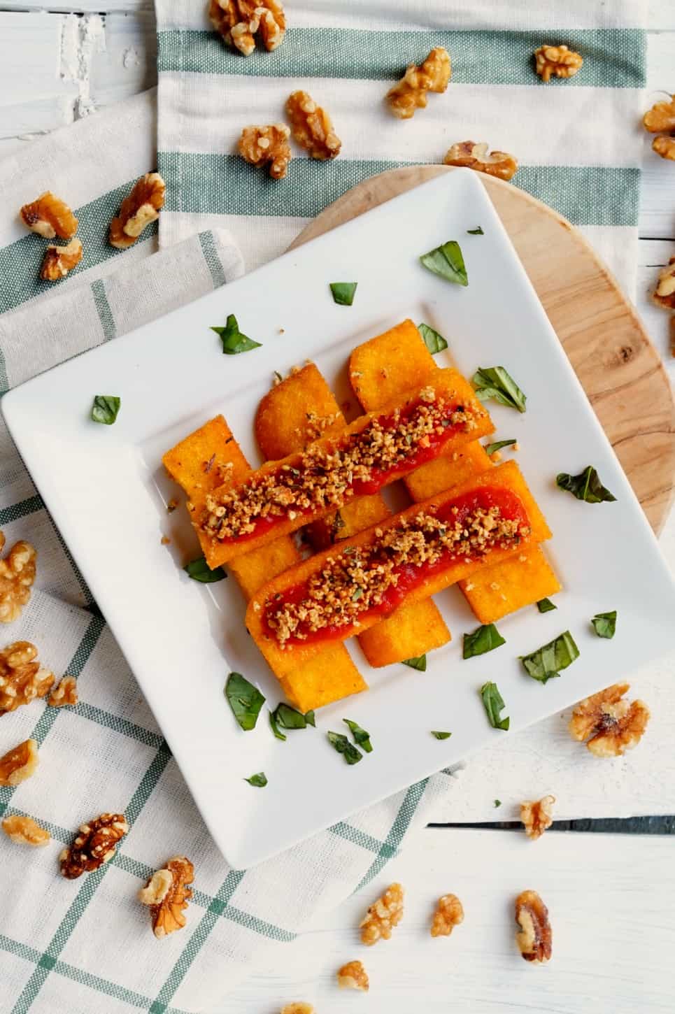 Dukkah with Italian Herbs over Polenta Fries Shaw Simple Swaps