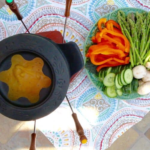 vegan cheese fondue sharon palmer- shaws simple swaps