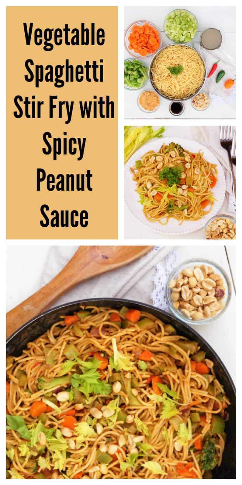 Vegetable Spaghetti Stir Fry with Spicy Peanut Sauce Shaw Simple Swaps