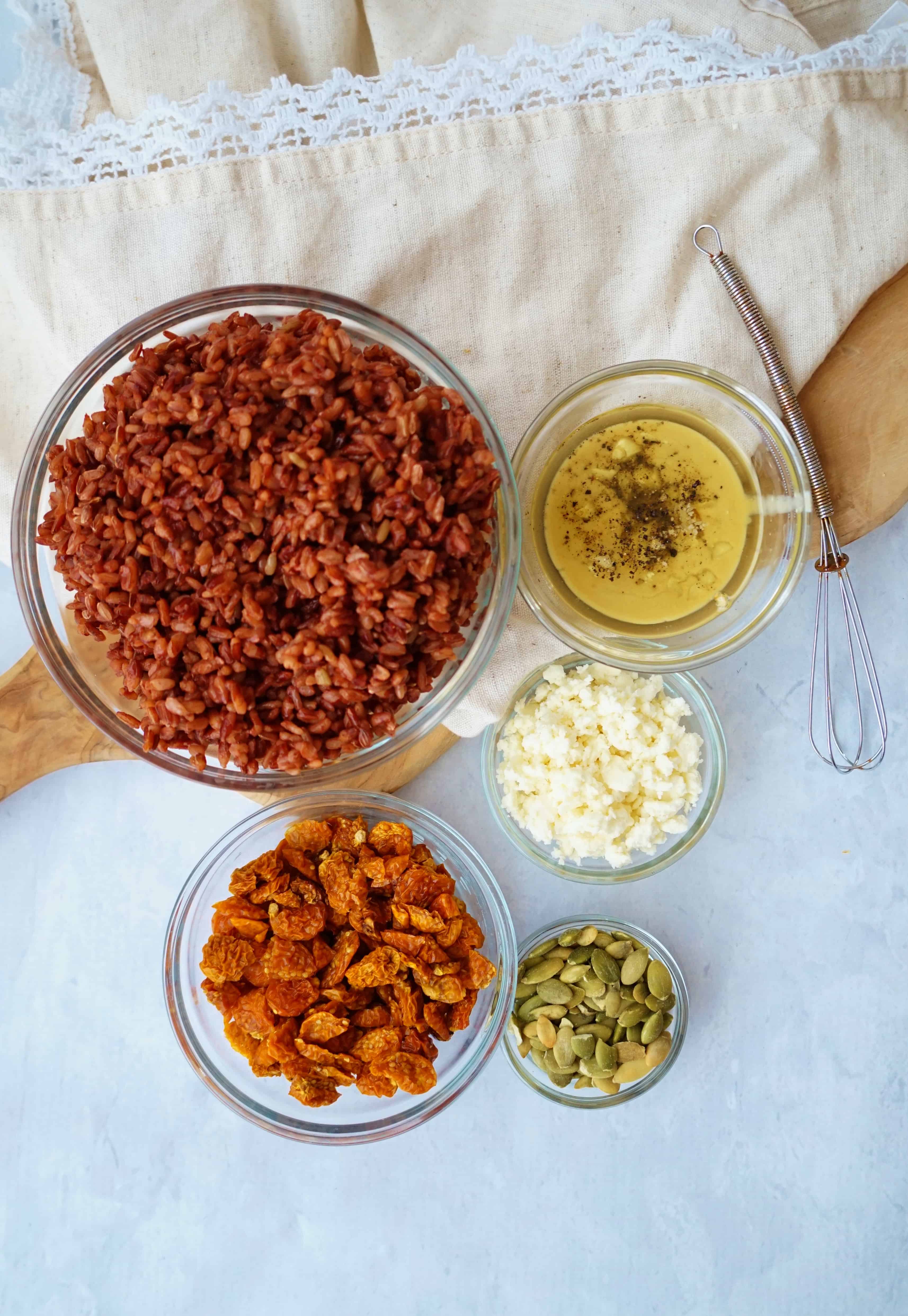 Pichuberry Red Rice with Pepitas & Tahini Vinaigrette - Gluten Free + Dairy Free Option @shawsimpleswaps