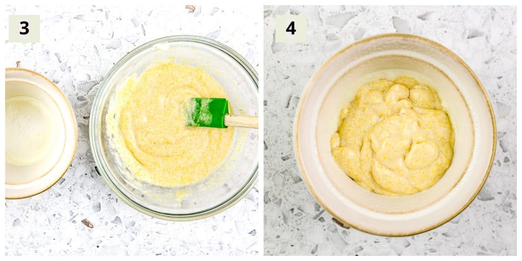 Process shots to make cornbread.