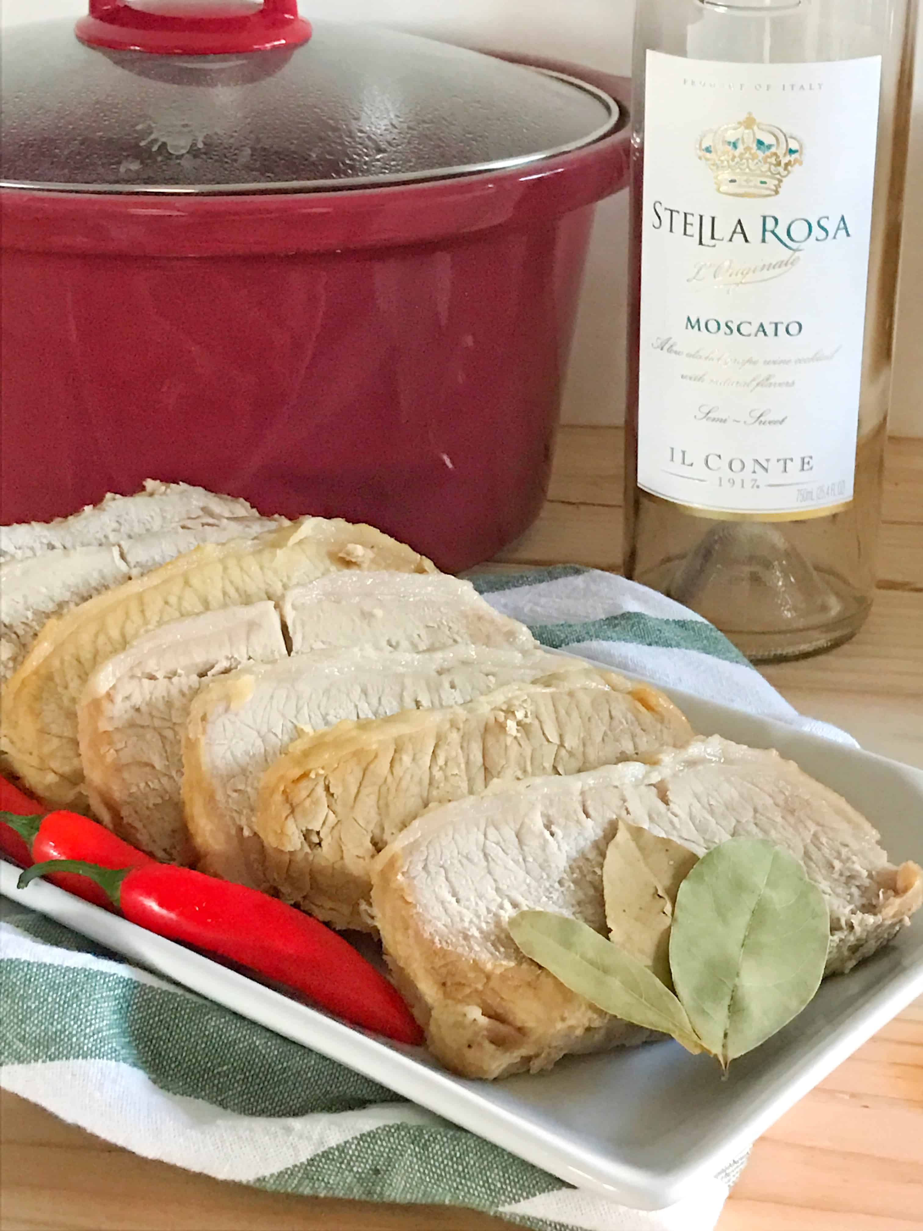 Slow Cooked Pork Loin in Moscato and Hot Peppers @shawsimpleswaps #glutenfree