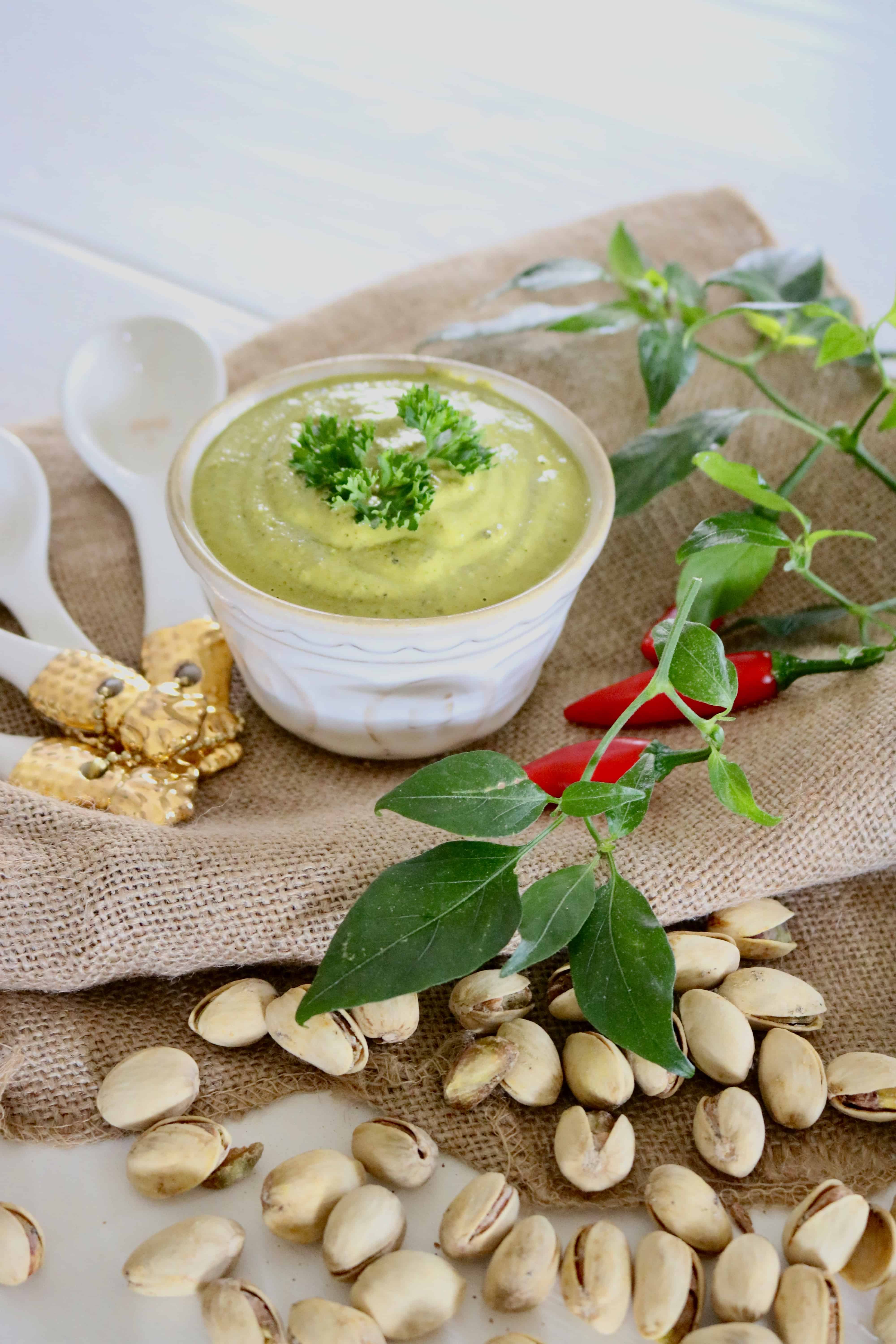 Cilantro Pistachio Pesto - Vegan, Paleo & Gluten Free @shawsimpleswaps