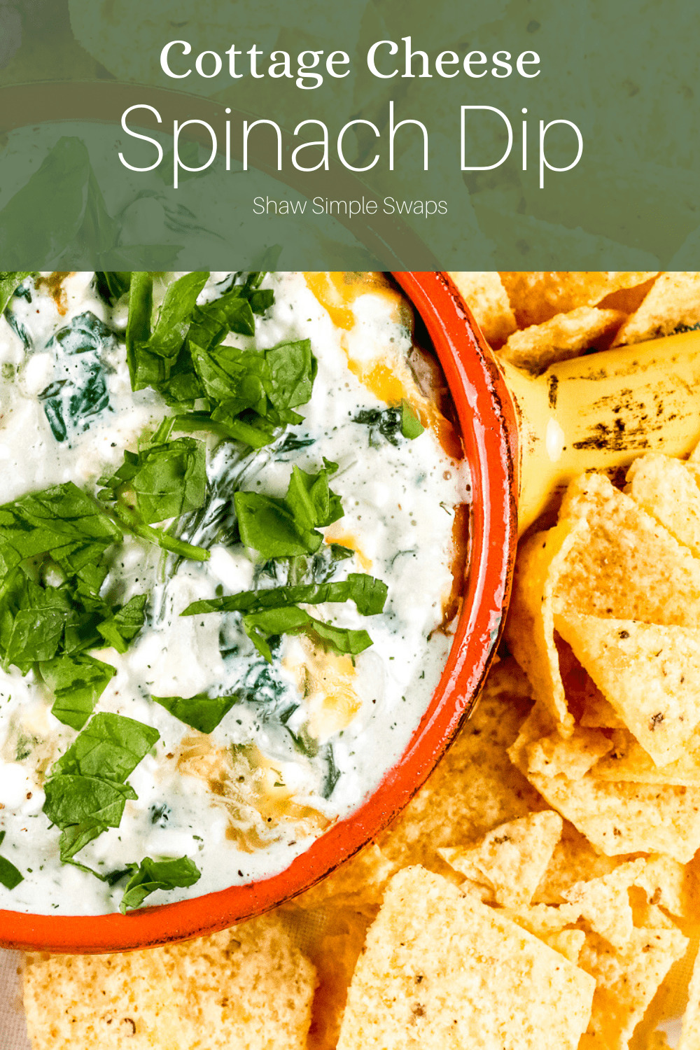 Cottage Cheese Spinach Dip - Healthy, High Protein - Shaw Simple Swaps