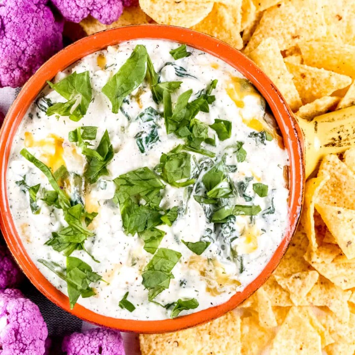 Cottage Cheese Spinach Dip - Healthy, High Protein - Shaw Simple Swaps