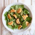 Sweet and Spicy Sesame Dressing with Spinach & Clementines - @shawsimpleswaps vegetarian & gluten free!