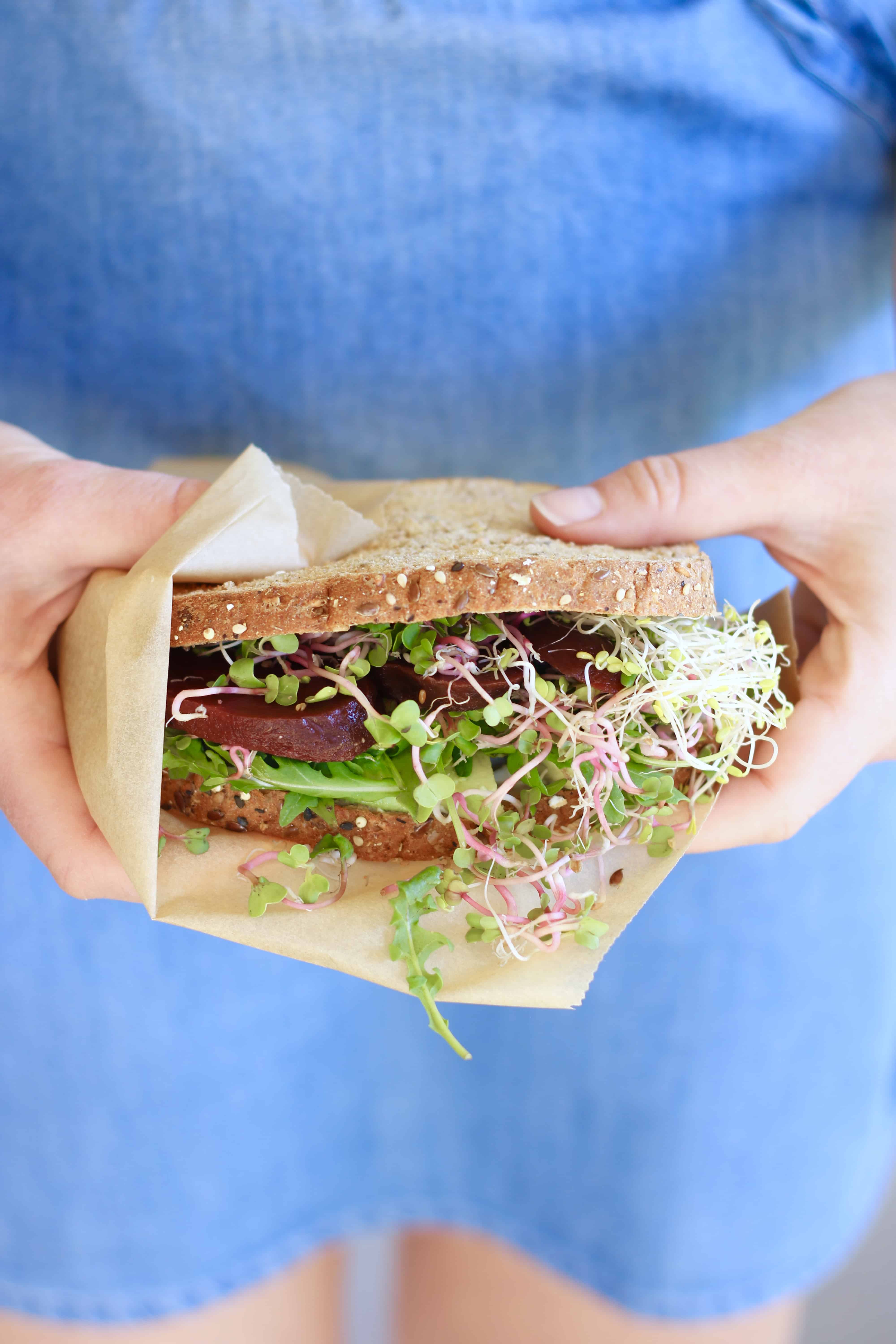 Deluxe Veggie Sandwich with Goat Cheese & Pickled Beets @shawsimpleswaps