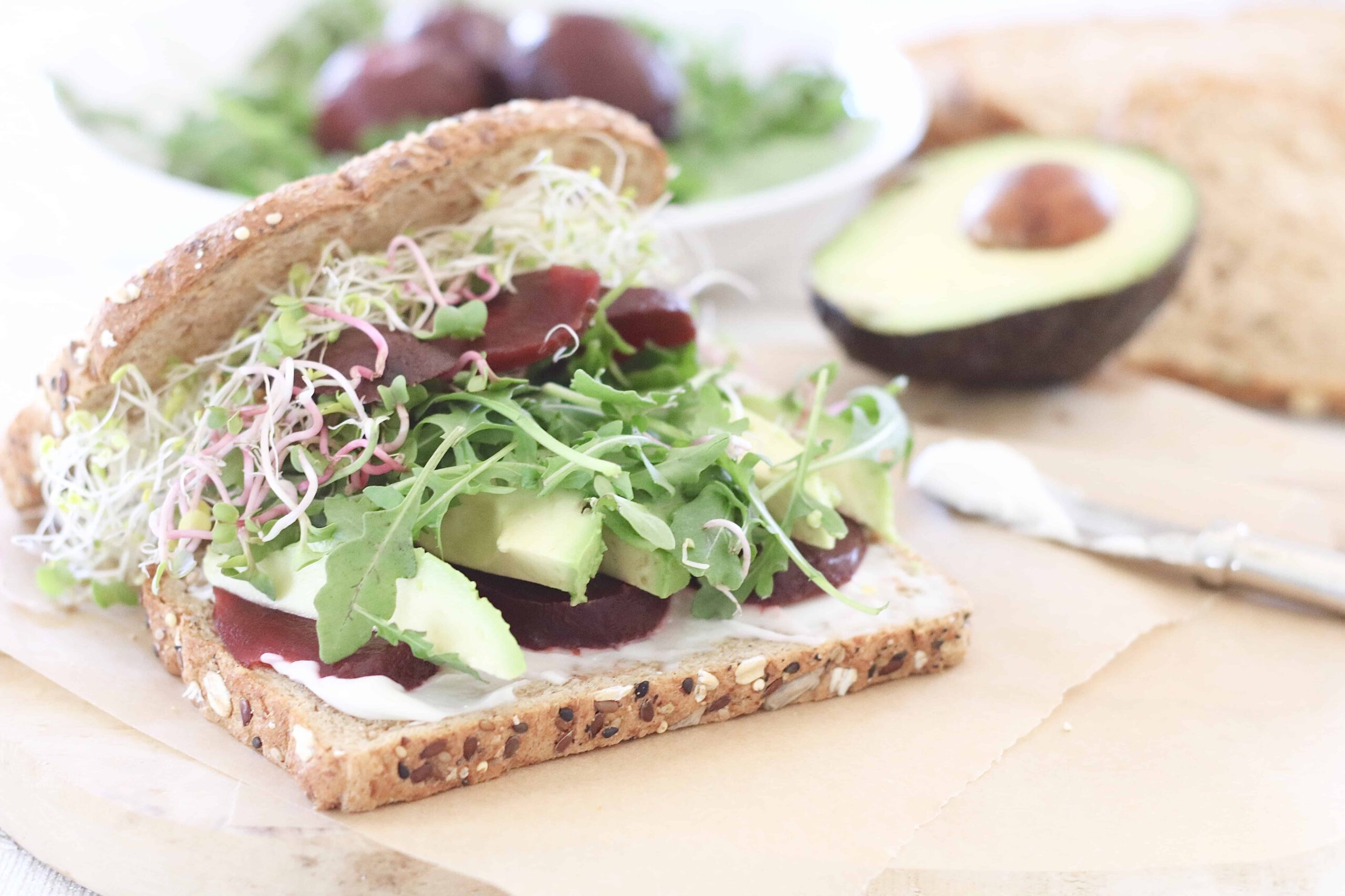 Deluxe Veggie Sandwich with Goat Cheese & Pickled Beets @shawsimpleswaps