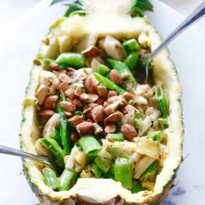 Pineapple Snap Pea Stir Fry + Creative Ways to Serve Your Food @shawsimpleswaps