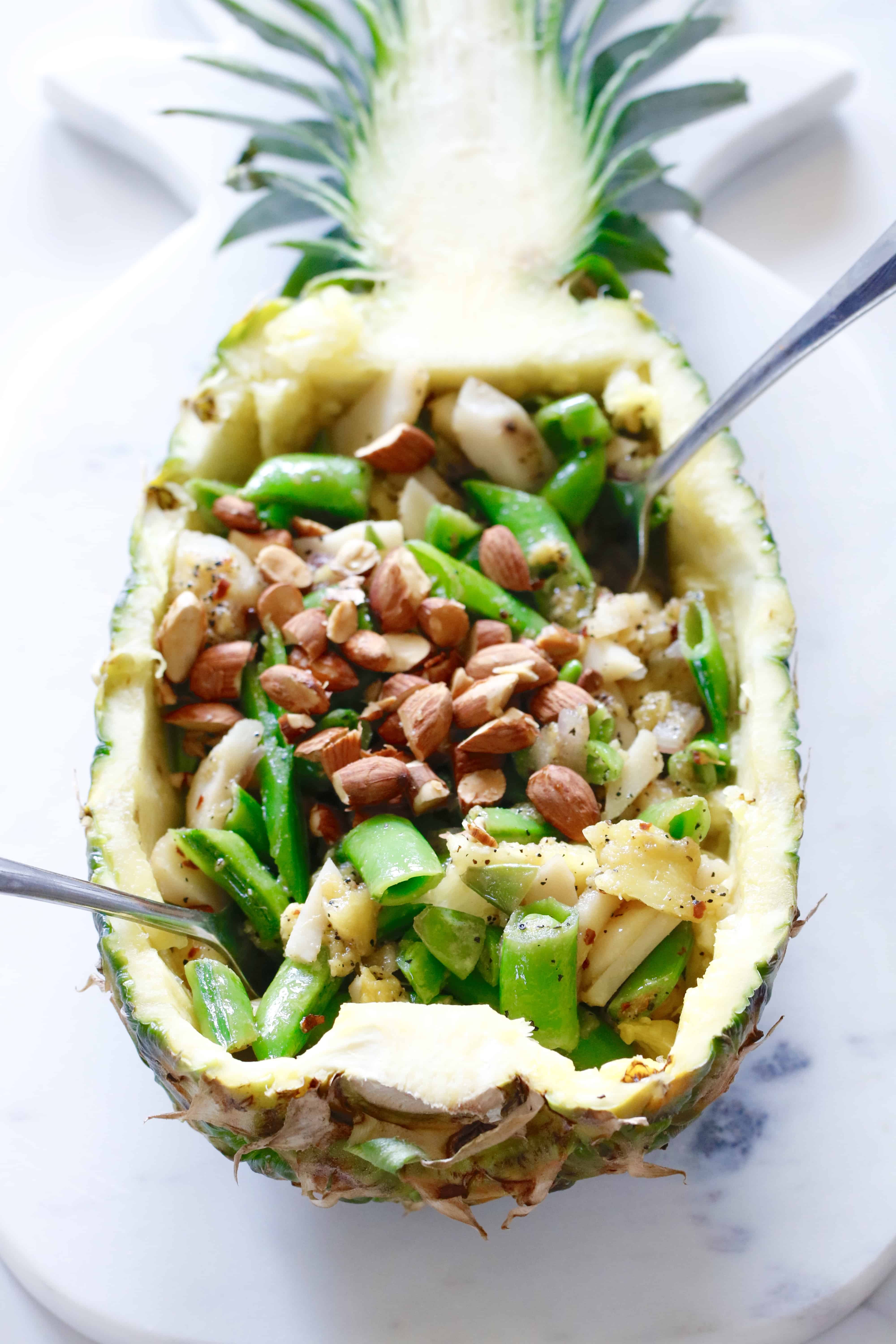 Pineapple Snap Pea Stir Fry + Creative Ways to Serve Your Food @shawsimpleswaps