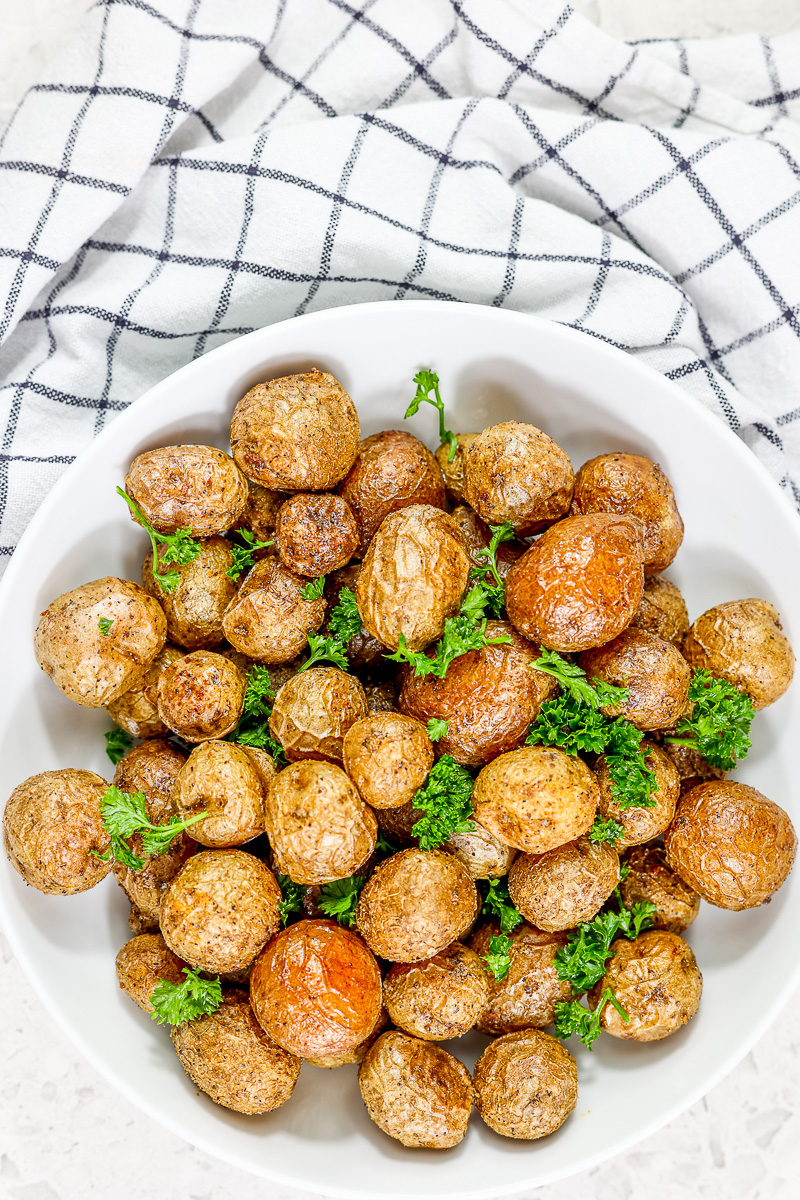 Plated potatoes.