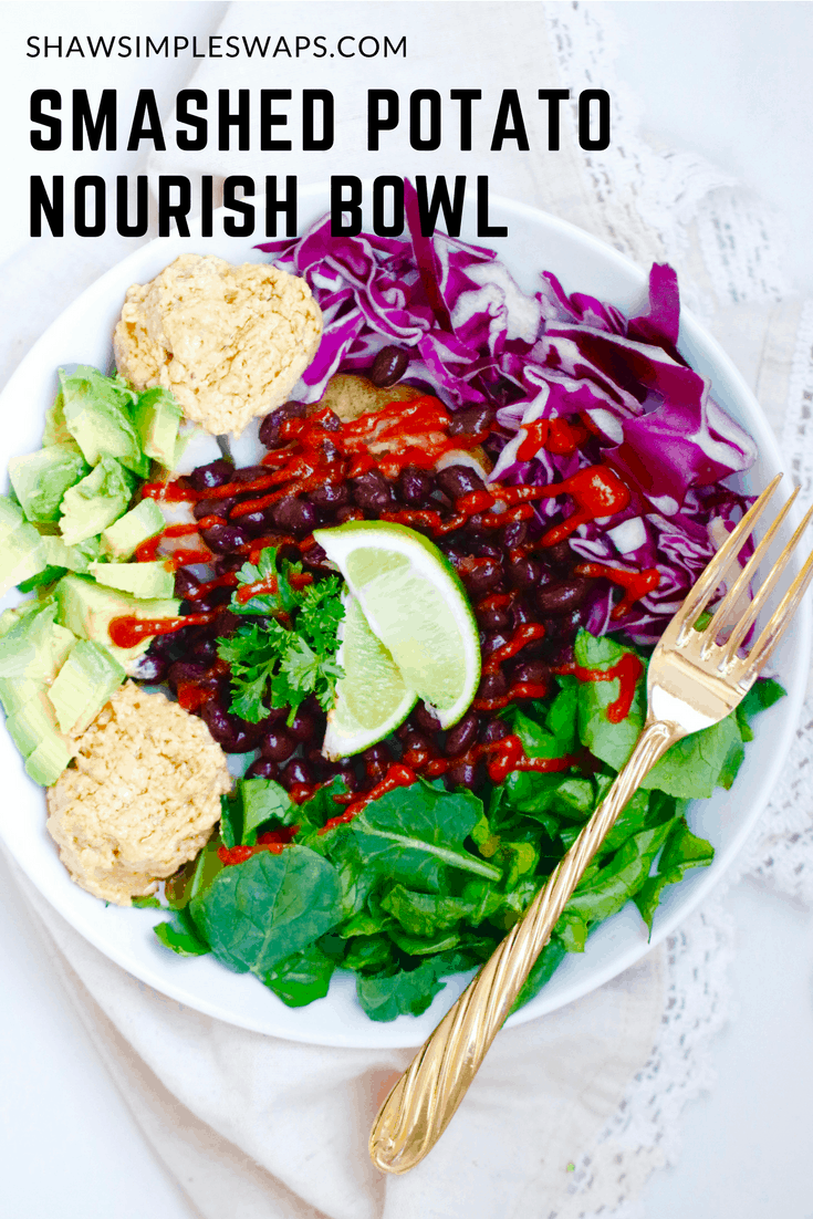 Smashed Baked Potato Nourish Bowl - Vegan + Gluten Free @shawsimpleswaps