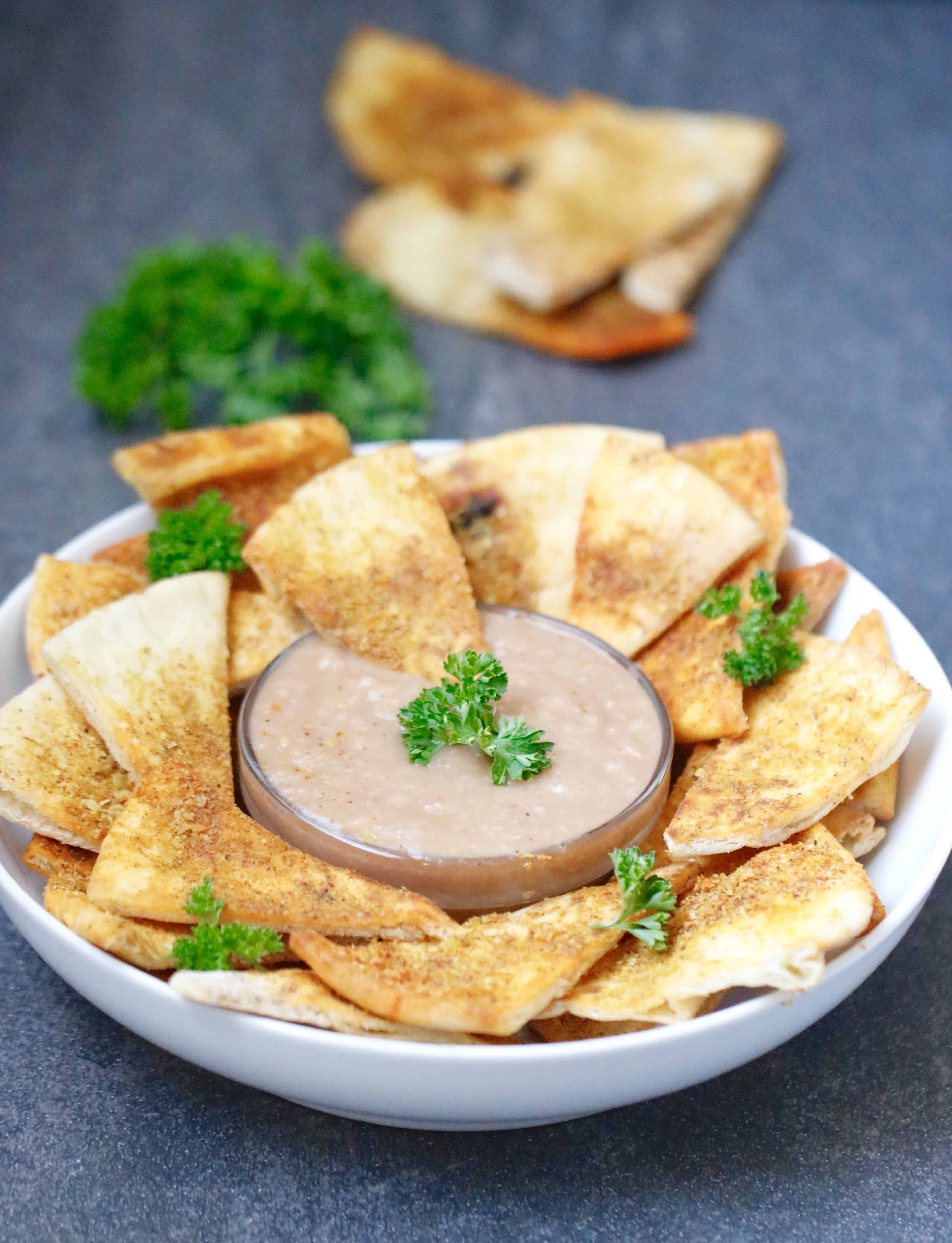 Chili Cheese Pita Wedges + BBQ Hummus Dip @shawsimpleswaps