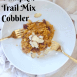 Slow Cooker Pumpkin Trail Mix Cobbler - Vegan & GF Option @shawsimpleswaps