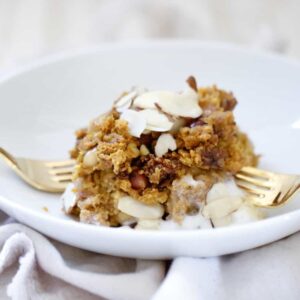 Slow Cooker Pumpkin Trail Mix Cobbler - Vegan & GF Option @shawsimpleswaps