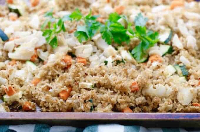Baked Fried Rice with Veggies - Gluten Free + Vegetarian @shawsimpleswaps