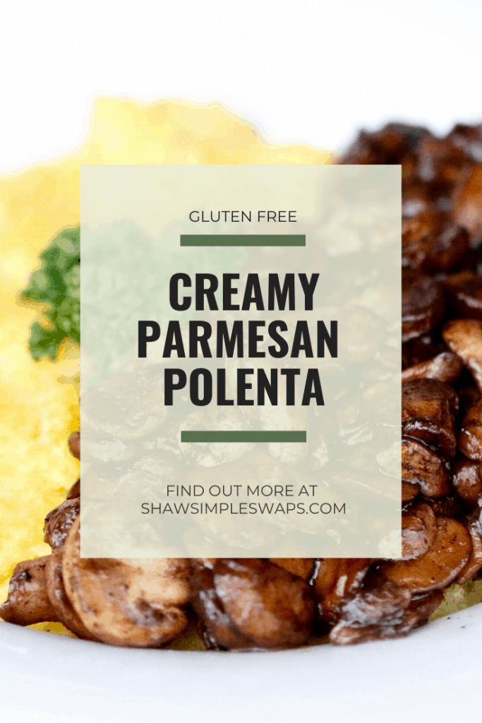 Creamy Parmesan Polenta - a hearty vegetarian main dish that is naturally gluten free. Easy to prepare in under 30 minutes! #parmesanpolenta #polentarecipes #vegetarianfood