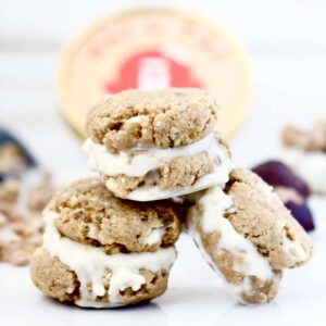White Chocolate Chestnut Cookie Sandwiches with Gingerbread House Ice Cream @shawsimpleswaps