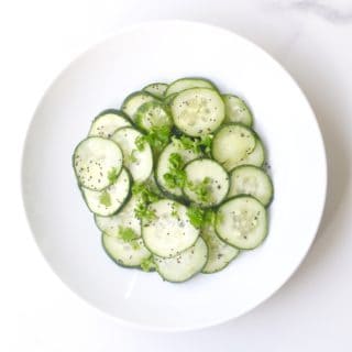 Lemon Poppyseed Dressing with Sliced Cucumbers - Vegan, Gluten Free @shawsimpleswaps
