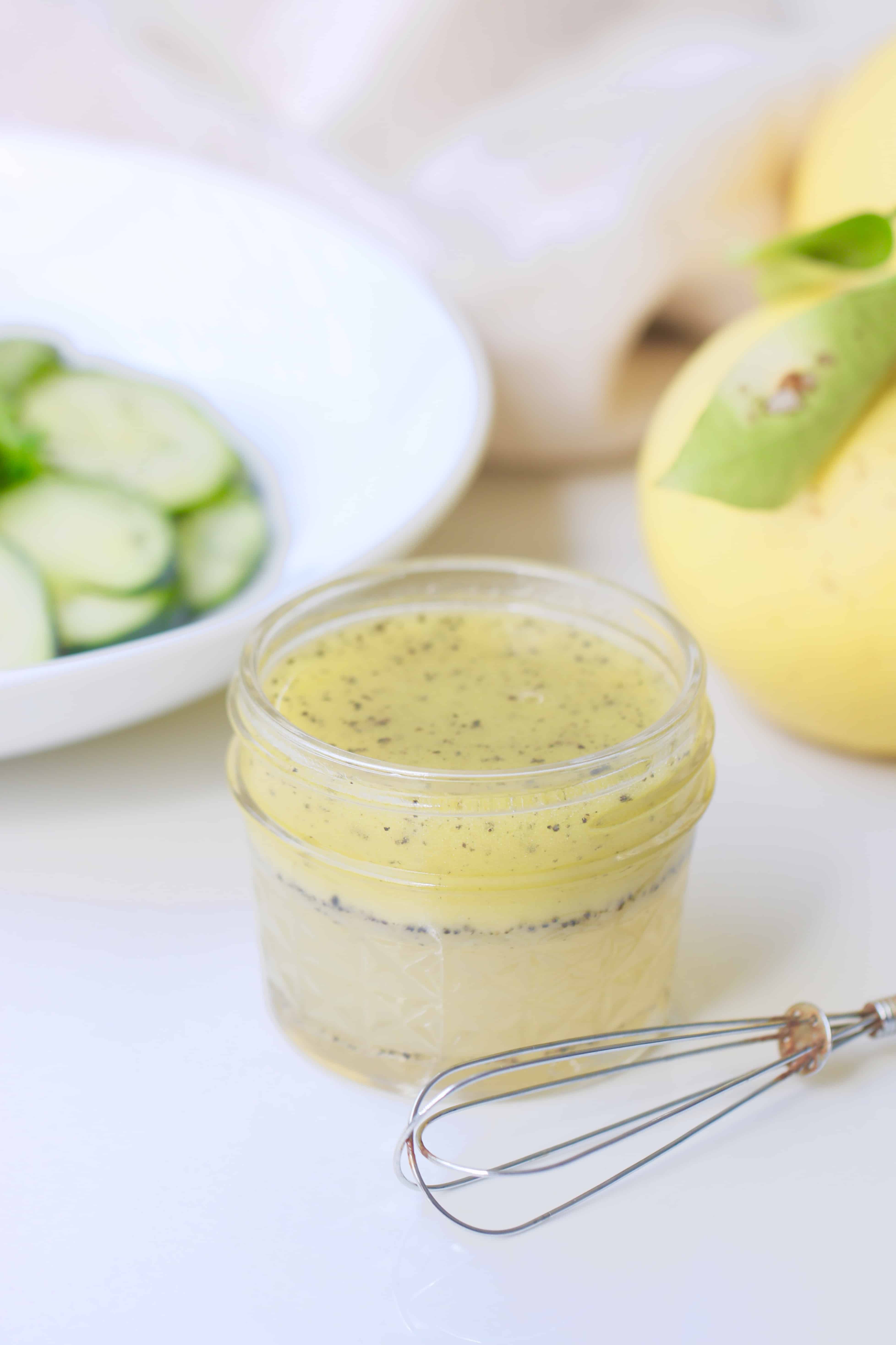 Lemon Poppyseed Dressing with Sliced Cucumbers - Vegan, Gluten Free @shawsimpleswaps