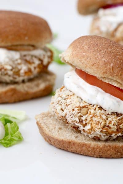 BBQ Lentil Burgers with Ranch Dressing - Gluten Free Option @shawsimpleswaps
