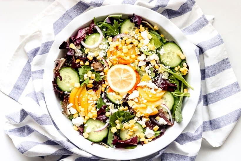 ALDI has a wide selection of affordable wine (read many under $10) that complement the organic juices they have in stock! Set up a build-your-own (BYO) mimosa bar to let mom have a little fun (and heck, the guests, too)! I highly recommend adding the premixed Orange Mimosa, Belletti Prosecco and the Journey To… Sparkling French Lemonade to your list right now because whether mom likes hers spiked or all natural, these are great options to have on hand. Okay, now that we’ve got the mimosa bar stocked, let’s move on to the substance! The way I look at planning a brunch is actually quite simple. You’ve got to have something to appease the bacon fans, something for the cinnamon roll crowd and then something for the veggie lovers. While a fan favorite has been my Southwestern Egg White Frittatas, I’m more of a gimme the yolk kinda girl these days (read there’s so much nutrition in that yellow goddess) that I’ve swapped them for the ALDI Test Kitchen Bacon, Spinach and Tomato Mini Quiches. You can make these with or without the crust to satisfy those who may be gluten-free or watching their carbs, too! Speaking of gluten-free, add a box of the ALDI liveGfree yellow cake mix to your list too so you can whip up these Lemon Blueberry Cake Mix Muffins! I swear, satisfying your guests’ dietary needs has never been easier (and more affordable) than when you shop at ALDI. An average gluten-free cake mix easily runs $7 at a local market, but at ALDI, it’s under $3! Now that we’ve got the protein and carbs covered, I must show you the real highlight of the meal, the Sunsational Salad! Seriously, nothing screams “I LOVE YOU MOM” more than a simple yet decadent salad. It’s like your serving a gourmet $15 salad from a local farm-to-table restaurant for just under $2 a serving. You can even go a step further and jazz it up by offering NeverAny! (free from antibiotics, hormones or animal byproducts) grilled chicken on the side to amp up the protein too. See, the possibilities are endless! Recently, both liveGfree and NeverAny! lines earned the Good Housekeeping Seal, which is considered the gold standard in helping to guide shoppers. ALDI also has a wide variety of those ALDI Finds that work perfectly to give a little gift to the women in your life, too. Remember these items are available for a limited time! That and a bottle of wine, I mean come on, you’ll be the favorite in no time! Want to come back to this post? Then pin it for later! For more fun information, tips on affordable brunching, and to find the ALDI closest to you, visit https://www.aldi.us/stores/! And, if you’re like me and want to share your own recipes, photos, tips and tricks, tag ALDI using the hashtag #ALDILove