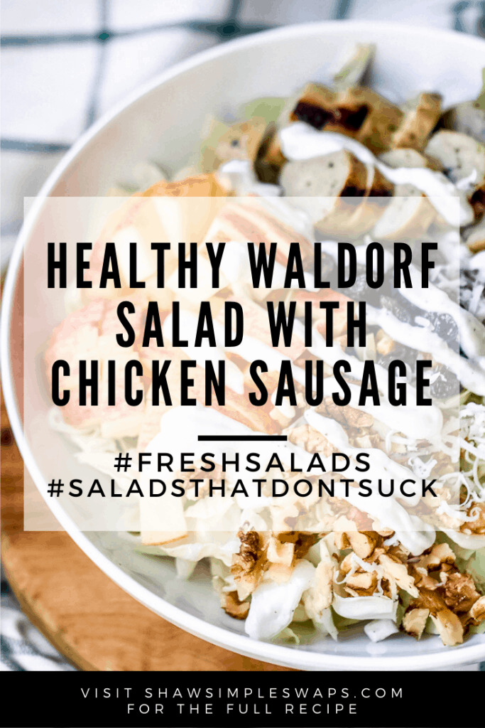 Healthy Waldorf Salad with Chicken - a quick fix, healthy salad recipe to bring into your regular routine! Easy to make in under 10 minutes and filled with protein and healthy fats! #healthysalad #freshsalads #weightlossrecipes