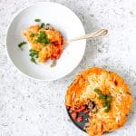 Filling, satisfying, and simple to make, this Healthy Shepherds Pie with Sweet Potato is the perfect family friendly meal. Easy to swap with ingredients you have on hand, and perfect for leftovers, you won't regret making this tonight. Plus, this recipe freezes great for a freezer friendly meal to pull out anytime. #healthyshepherdspie #shepherdspie #instantpotrecipes #shepherdspiehealthy