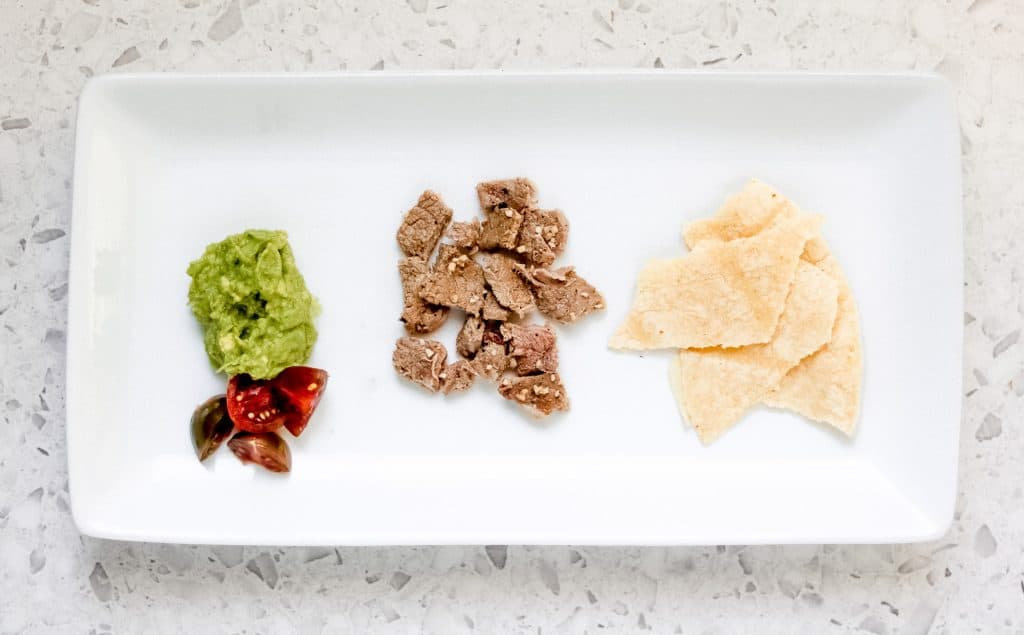 Image of deconstructed taco plate for a toddler.