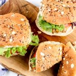 Image of air fryer turkey burgers plated.