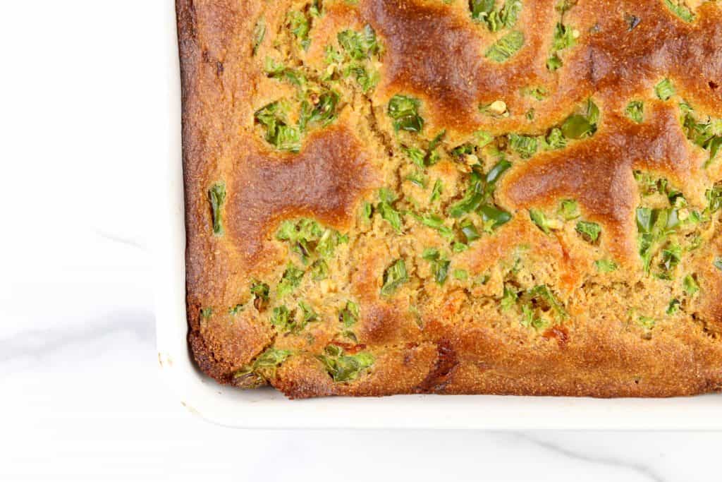 Image of hatch chile healthy cornbread recipe.