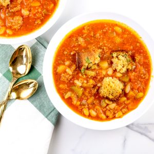 Image of pumpkin chili in a bowl for food photography.