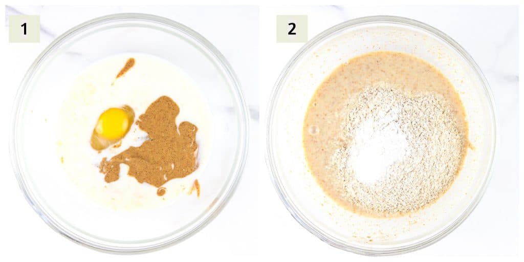 Image of process steps to make muffins.