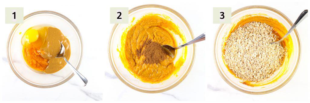 Process shots to make cookies for breakfast with pumpkin.