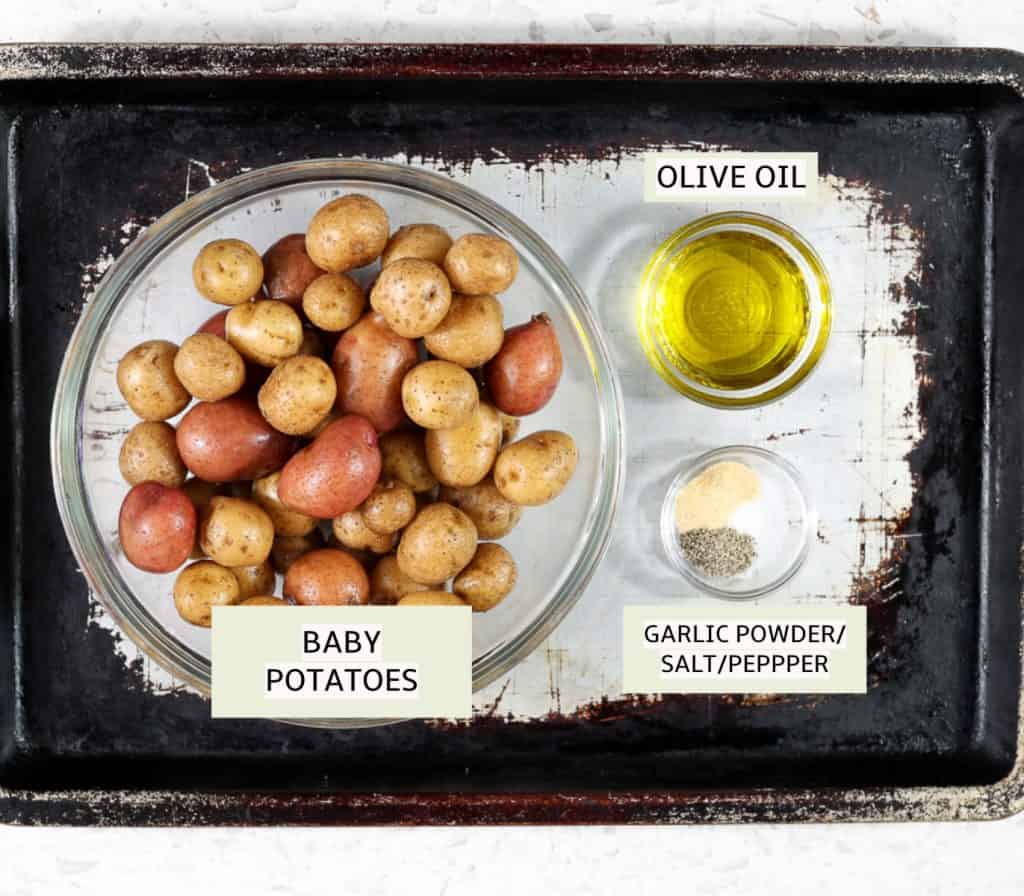 Ingredients for baby potatoes. 