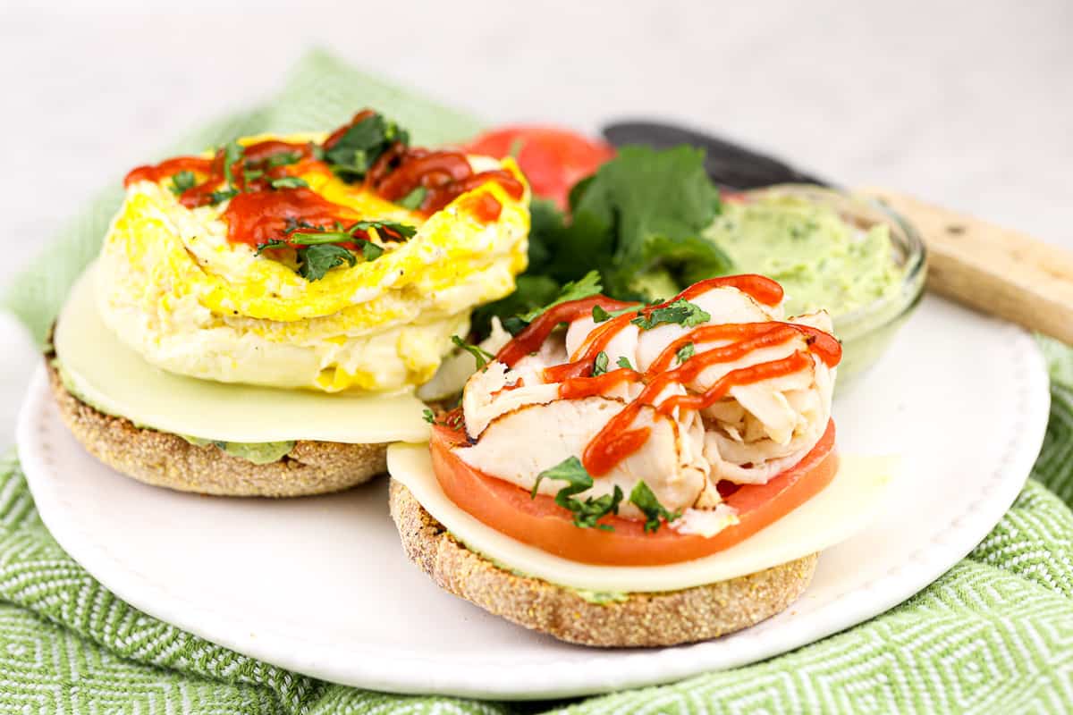 Toasted Pesto Egg Breakfast Sandwiches