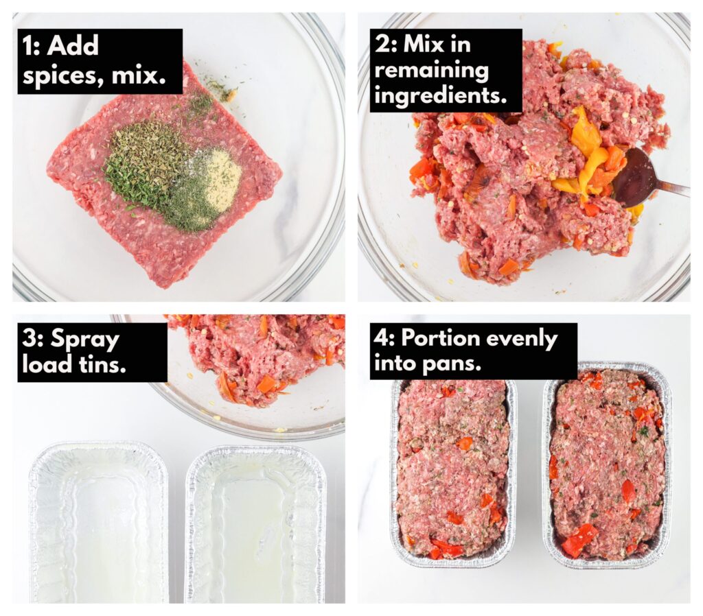 Process shots to make meatloaf in air fryer basket.