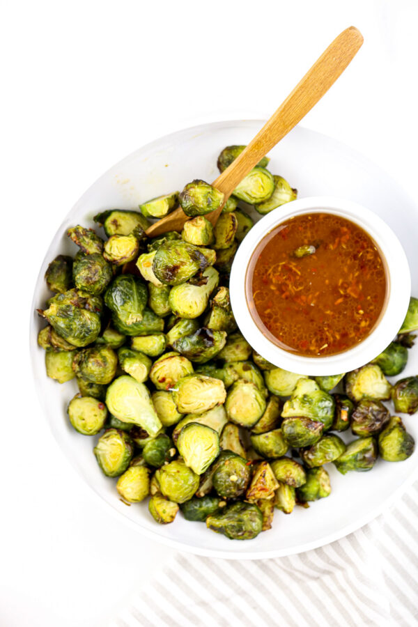 Air Fryer Frozen Brussel Sprouts with Miso Dressing (i.e. Brussels Sprouts)