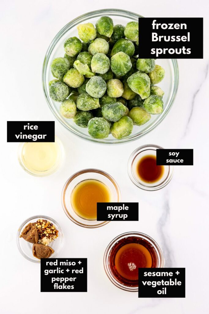 Air Fryer Frozen Brussel Sprouts with Miso Dressing (i.e. Brussels Sprouts)